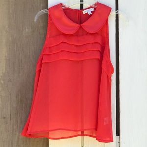 love Fire sheer sleeveless blouse
